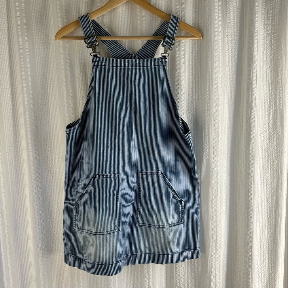 Gymboree Overall Denim Dress Girls 14 Indigo Railroad Stripes